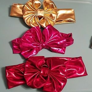 3 Metallic bow headband